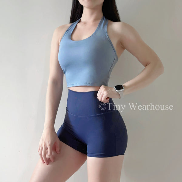 Sports shorts with built-in briefs, high waist, back pocket (5 colors)