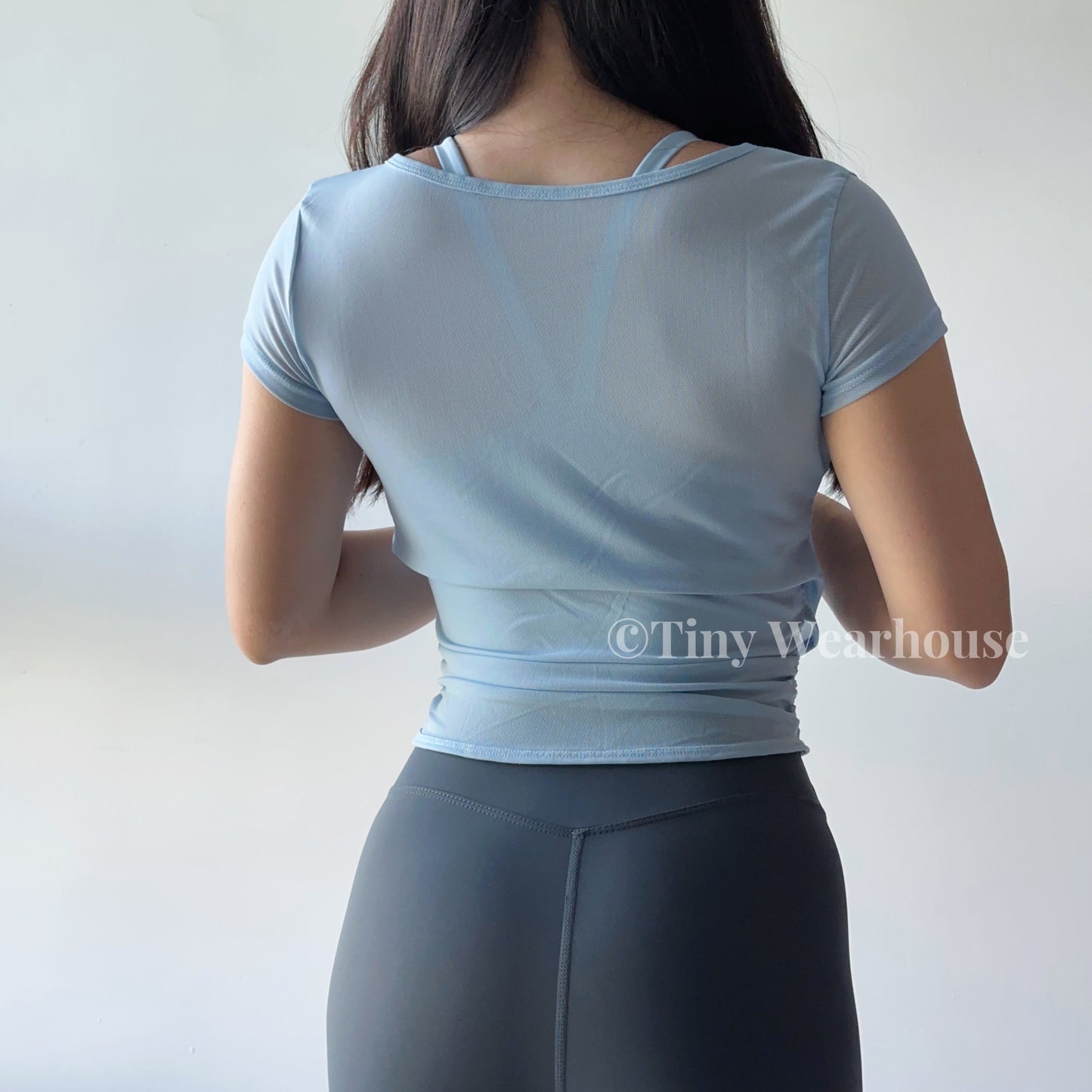 兩件式網紗親膚運動上衣（3色）