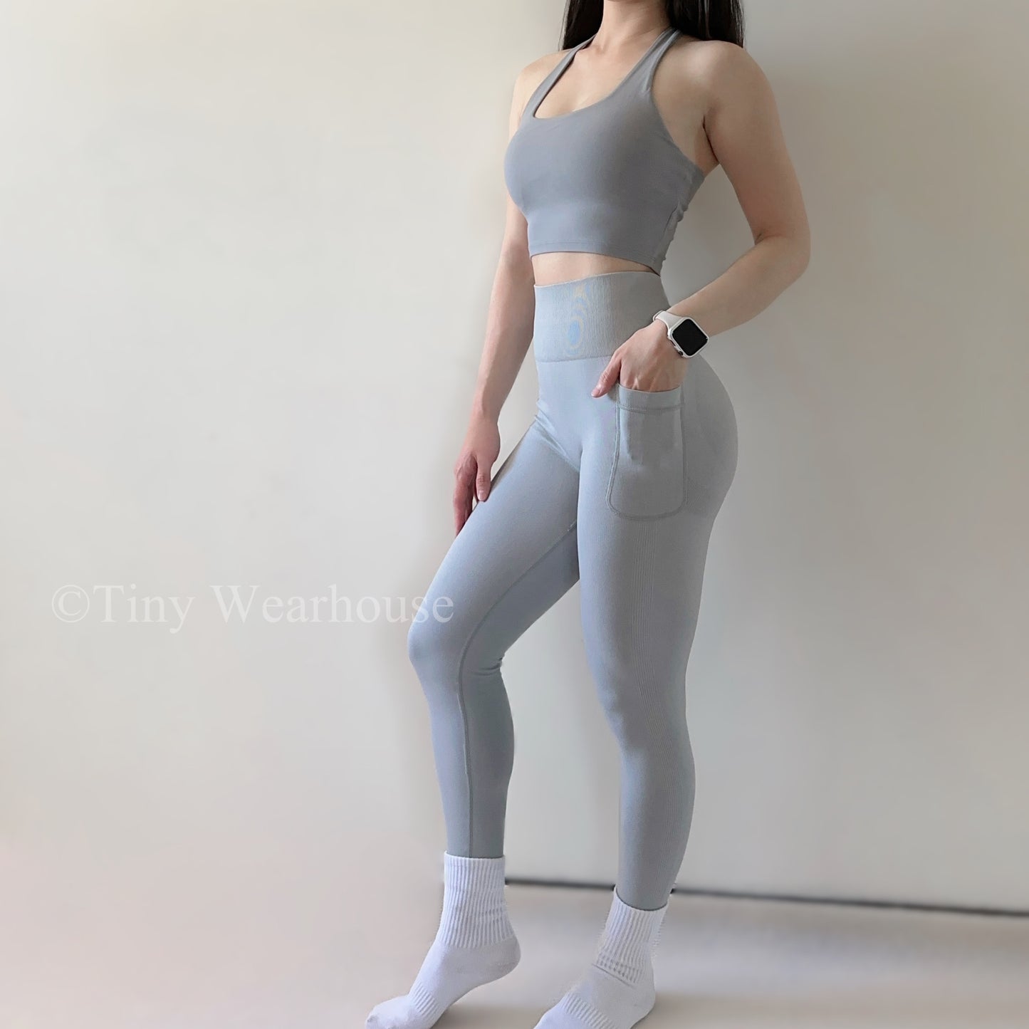 口袋款高腰翹屁屁運動長褲（3色）