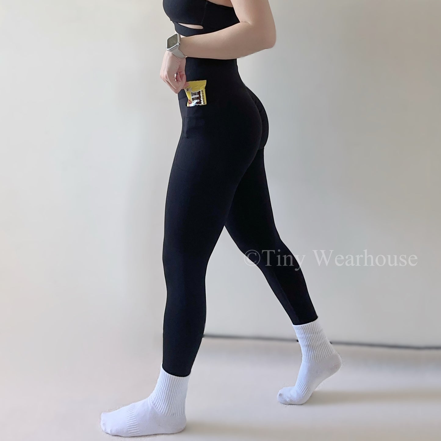 口袋款高腰翹屁屁運動長褲（3色）