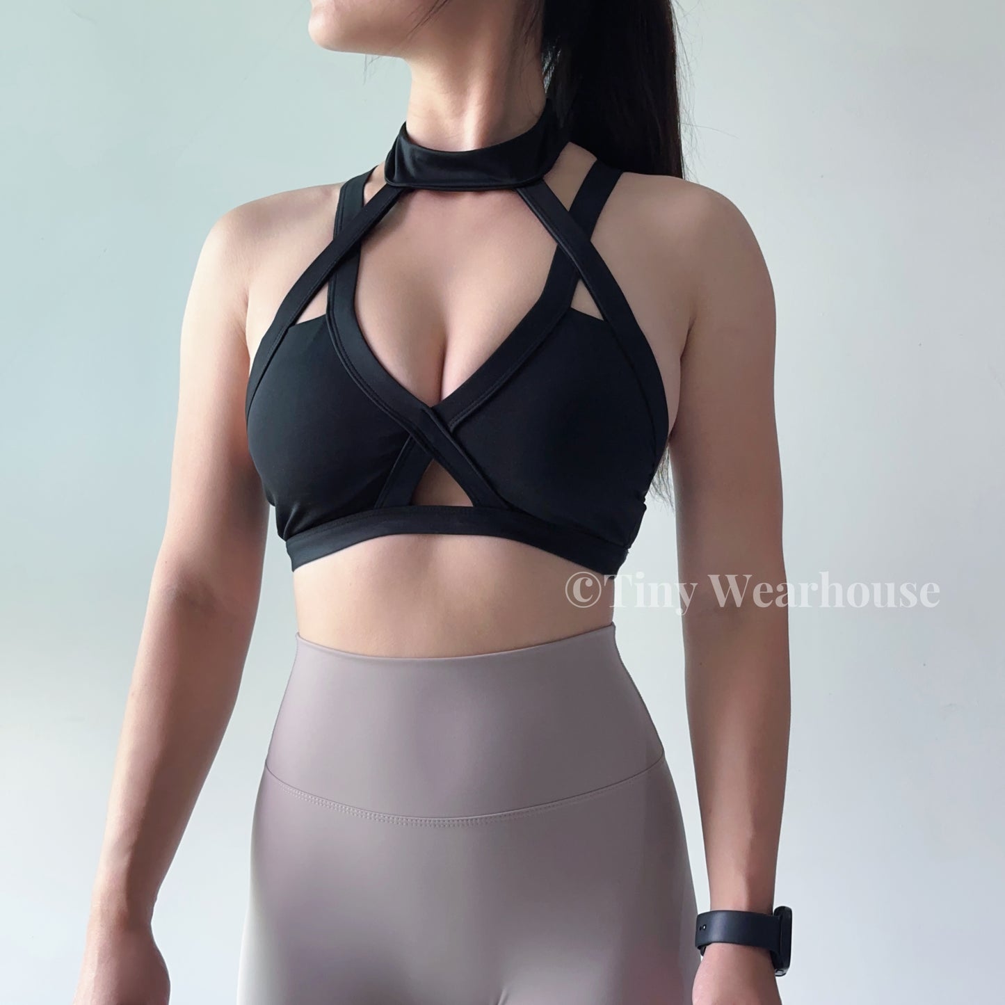 掛脖美背交叉工裝運動內衣（2色）