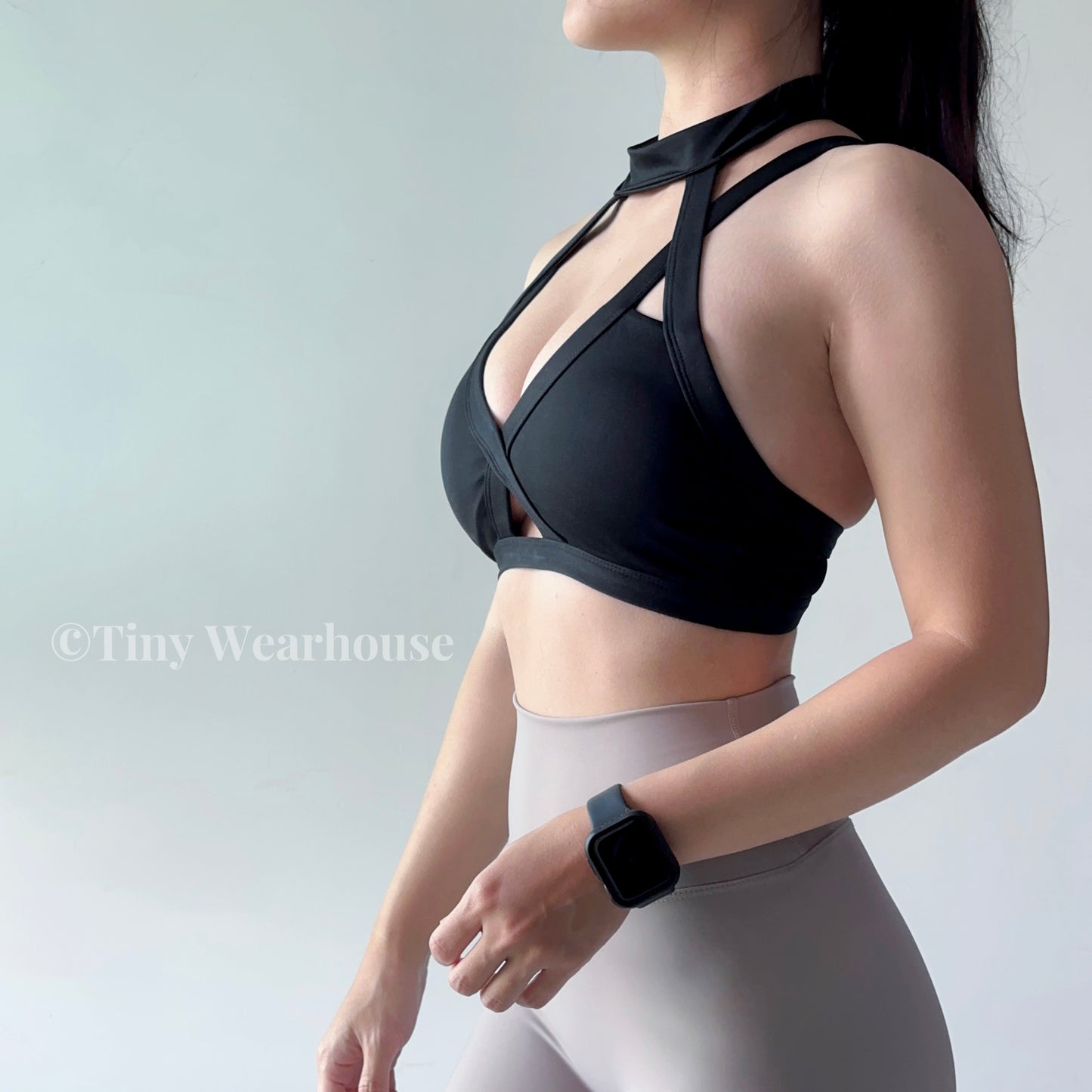 掛脖美背交叉工裝運動內衣（2色）