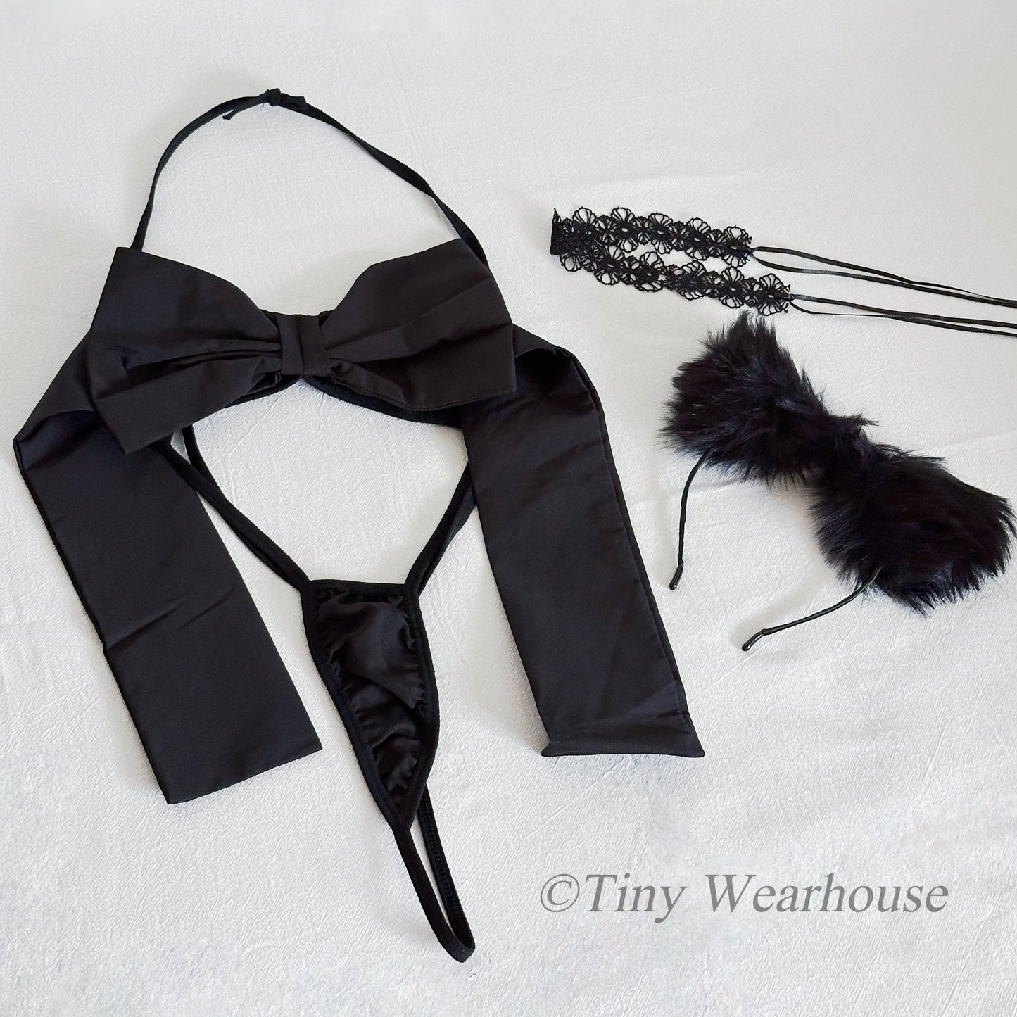 大蝴蝶結開衩連身衣