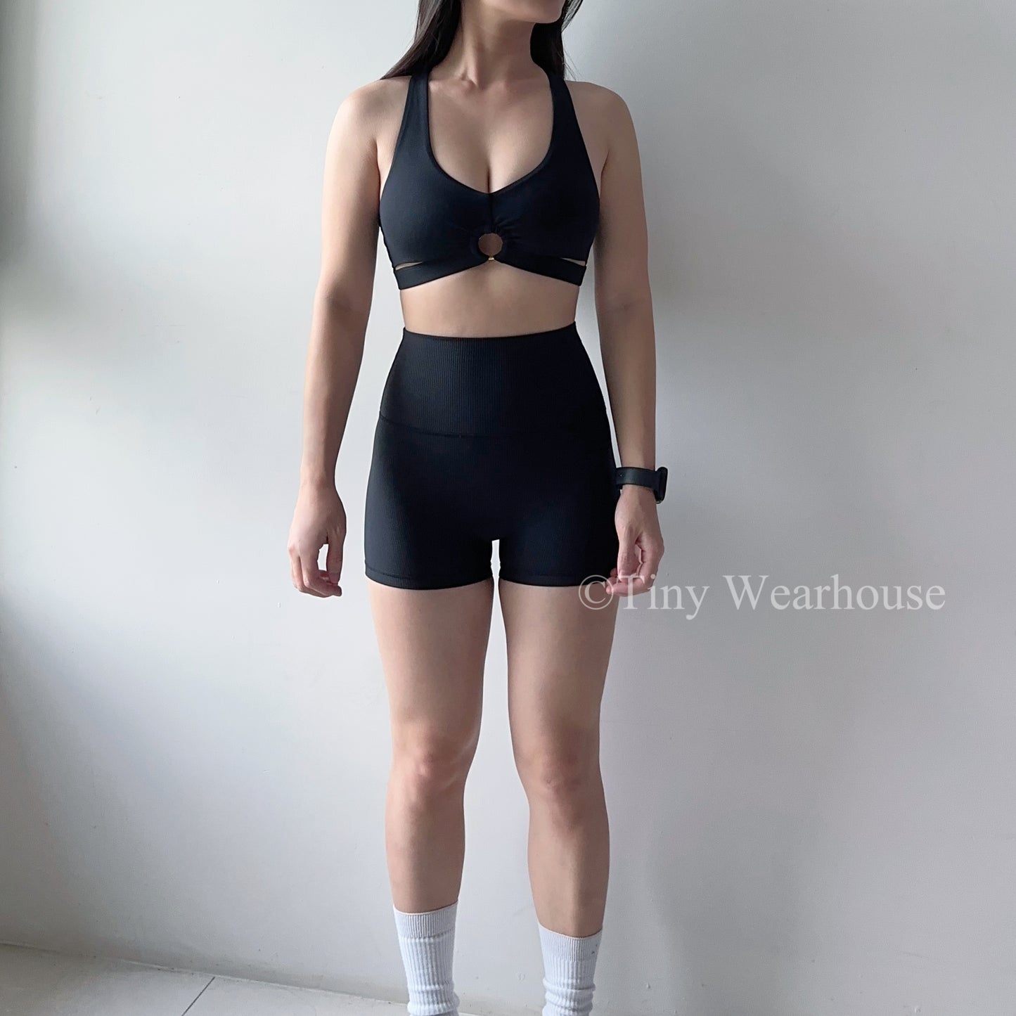 圓環側鏤空交叉美背運動內衣