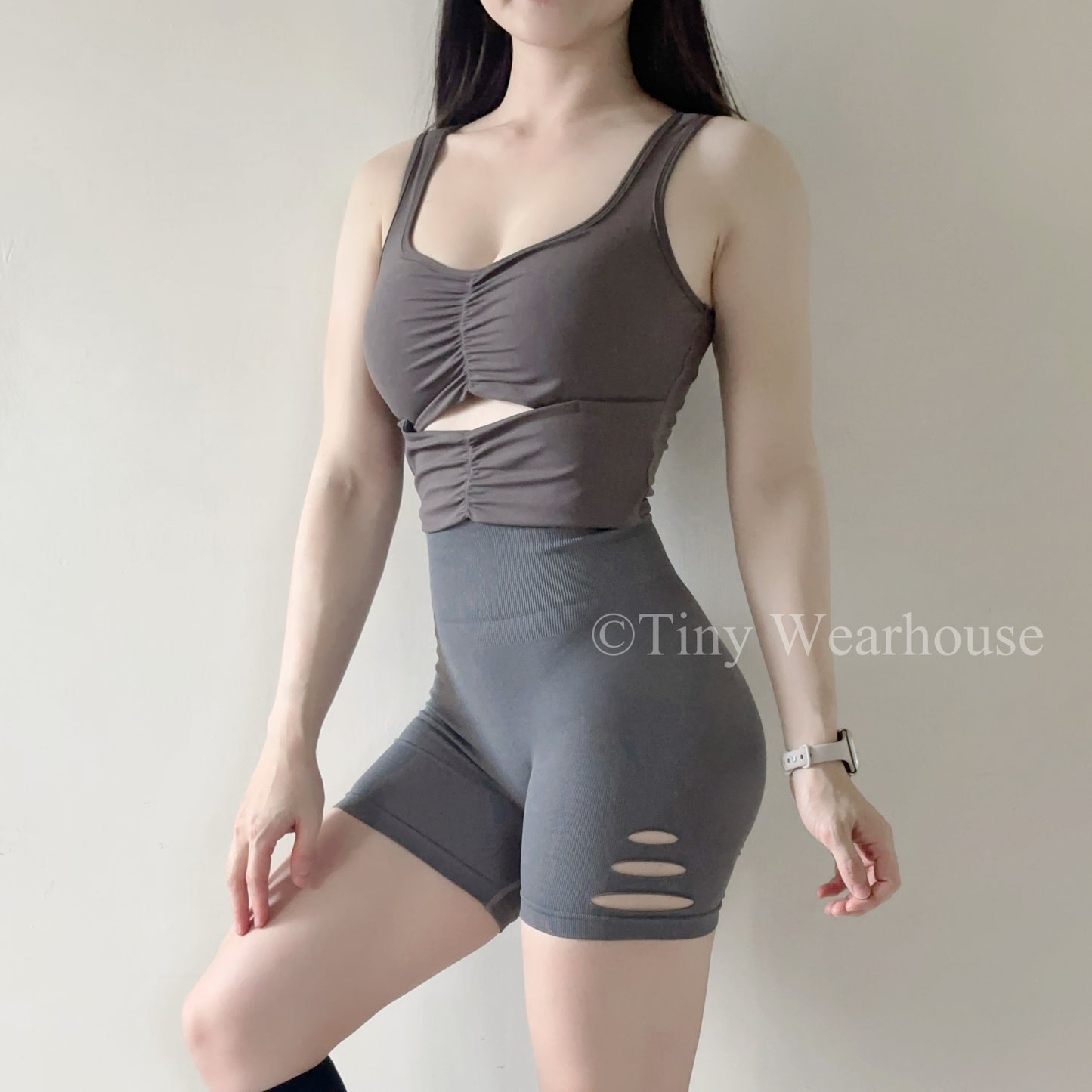 側割破高腰翹屁屁四分褲（4色）