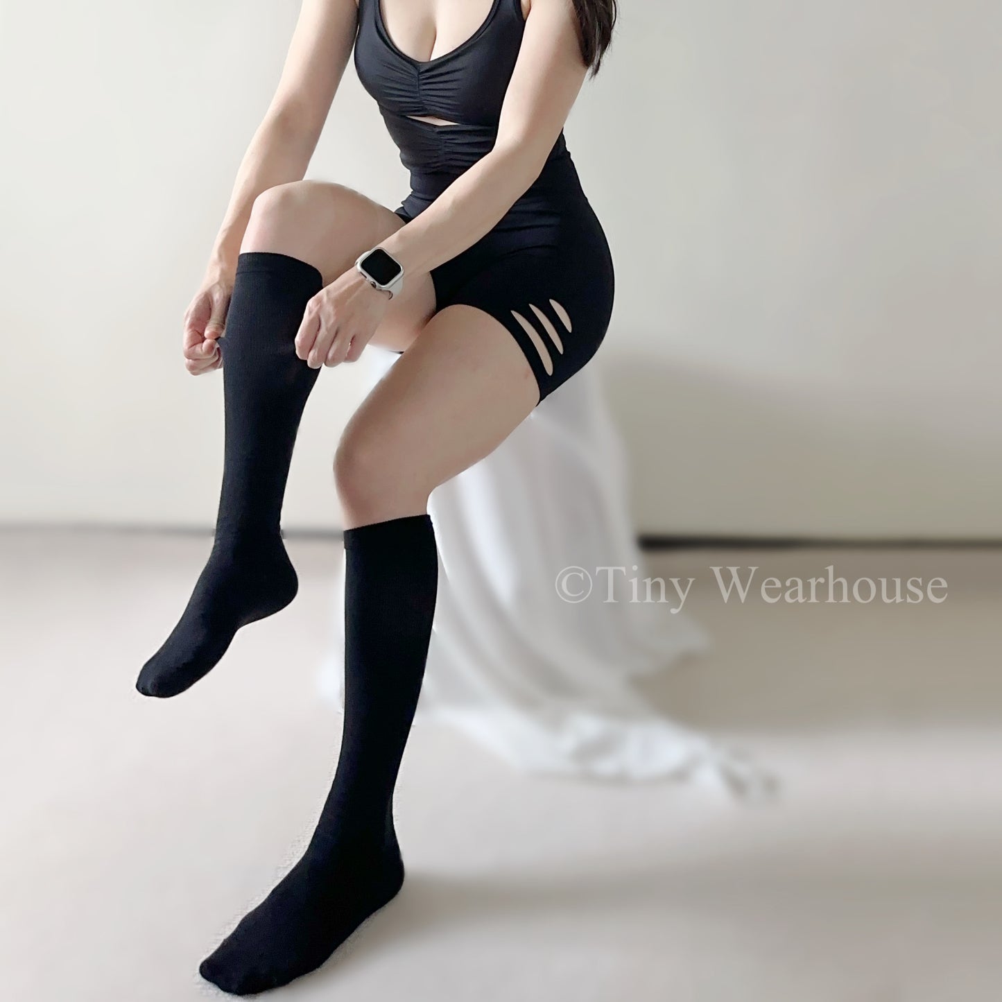 微加壓棉質小腿襪（2色）