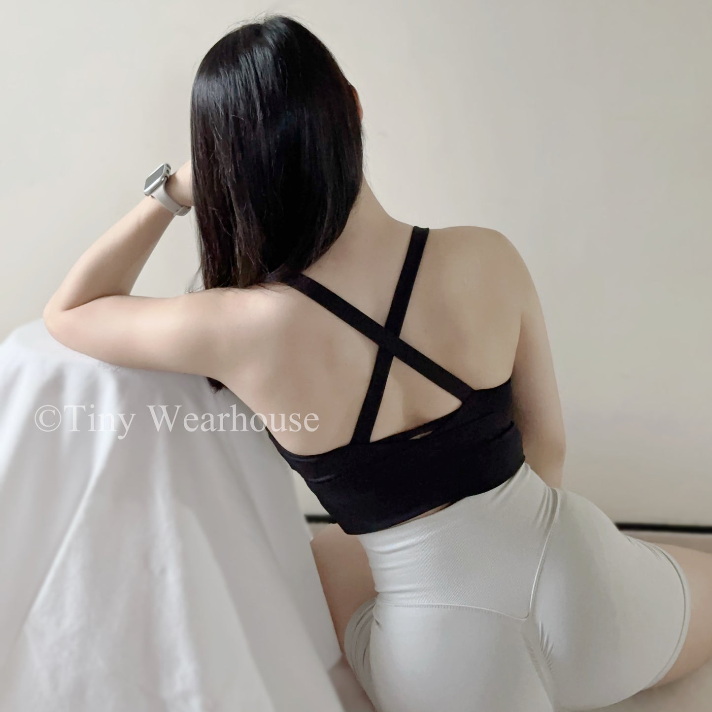 固定罩杯交叉美背Bra Top（3色）