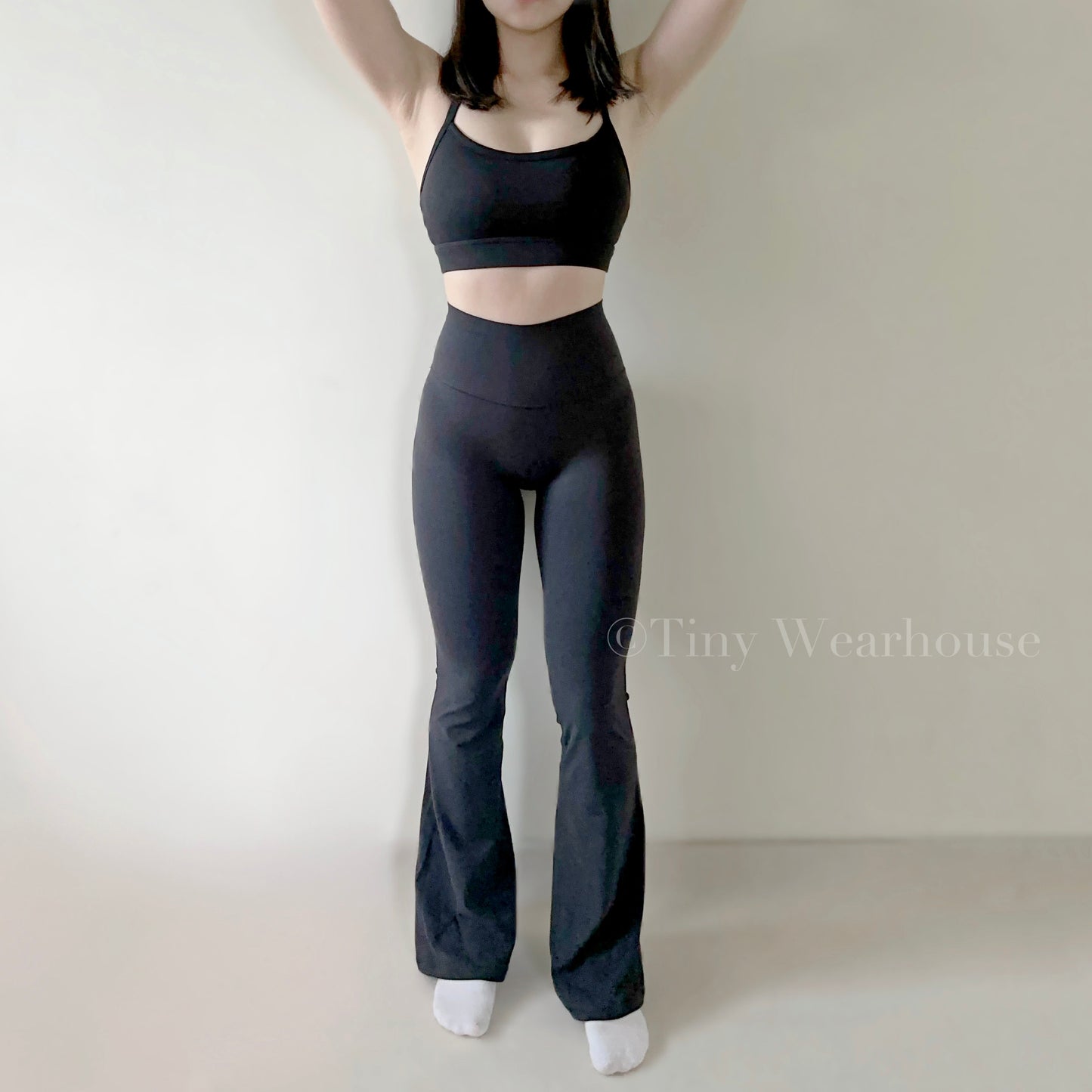 高腰高彈力喇叭褲（4色）