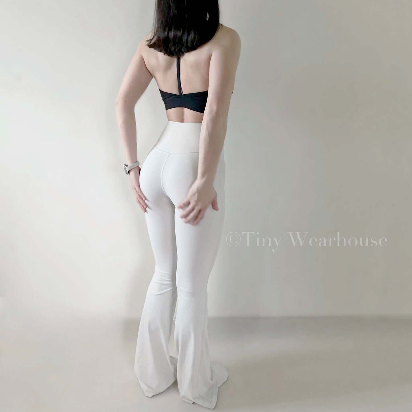 高腰高彈力喇叭褲（4色）