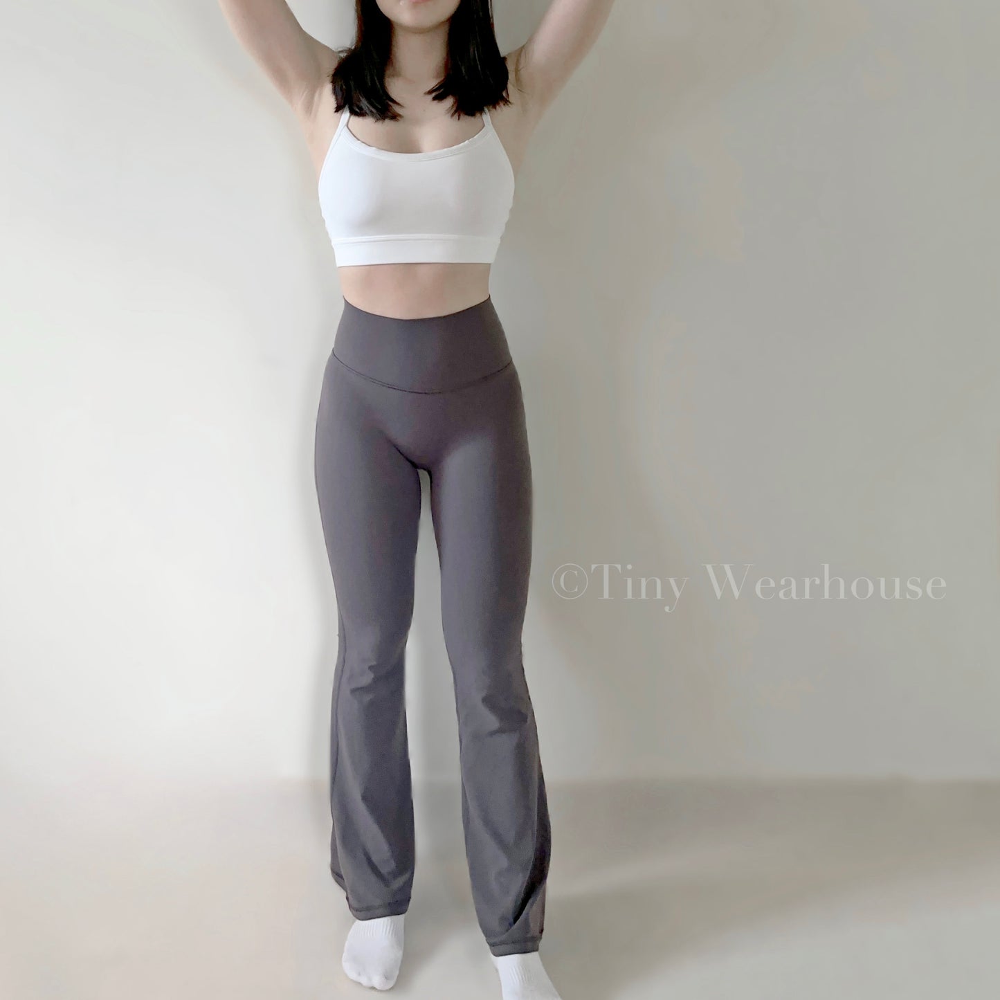 高腰高彈力喇叭褲（4色）