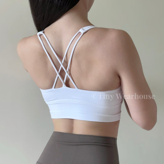 交叉線條美背軟綿綿親膚運動內衣（4色）