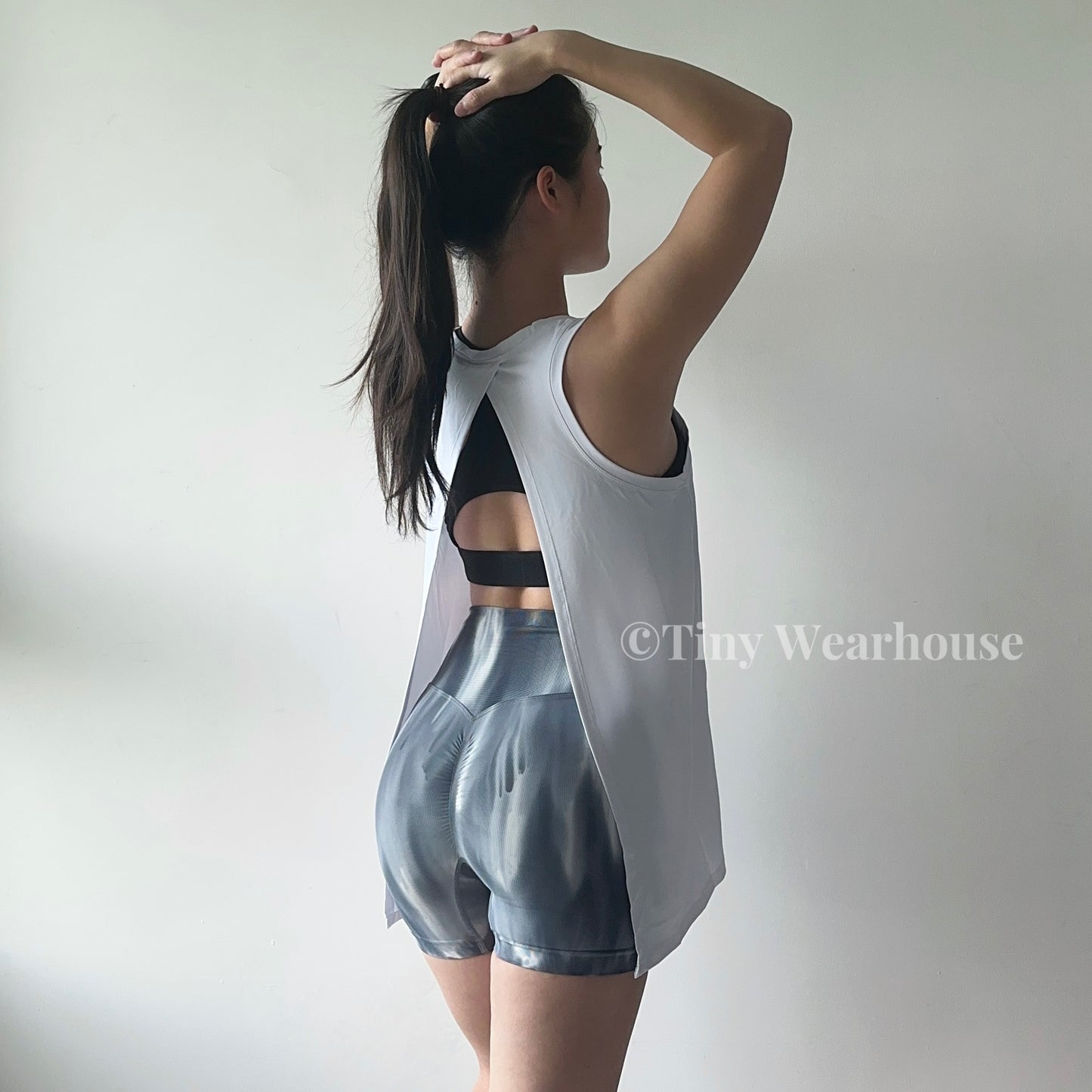 兩穿大露背圓領運動背心罩衫（4色）