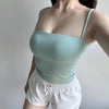帶胸墊細肩帶平口運動背心 Bra Top（3色）