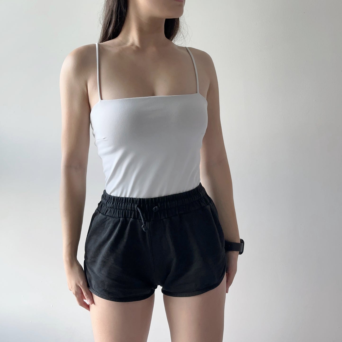 帶胸墊細肩帶平口運動背心 Bra Top（4色）