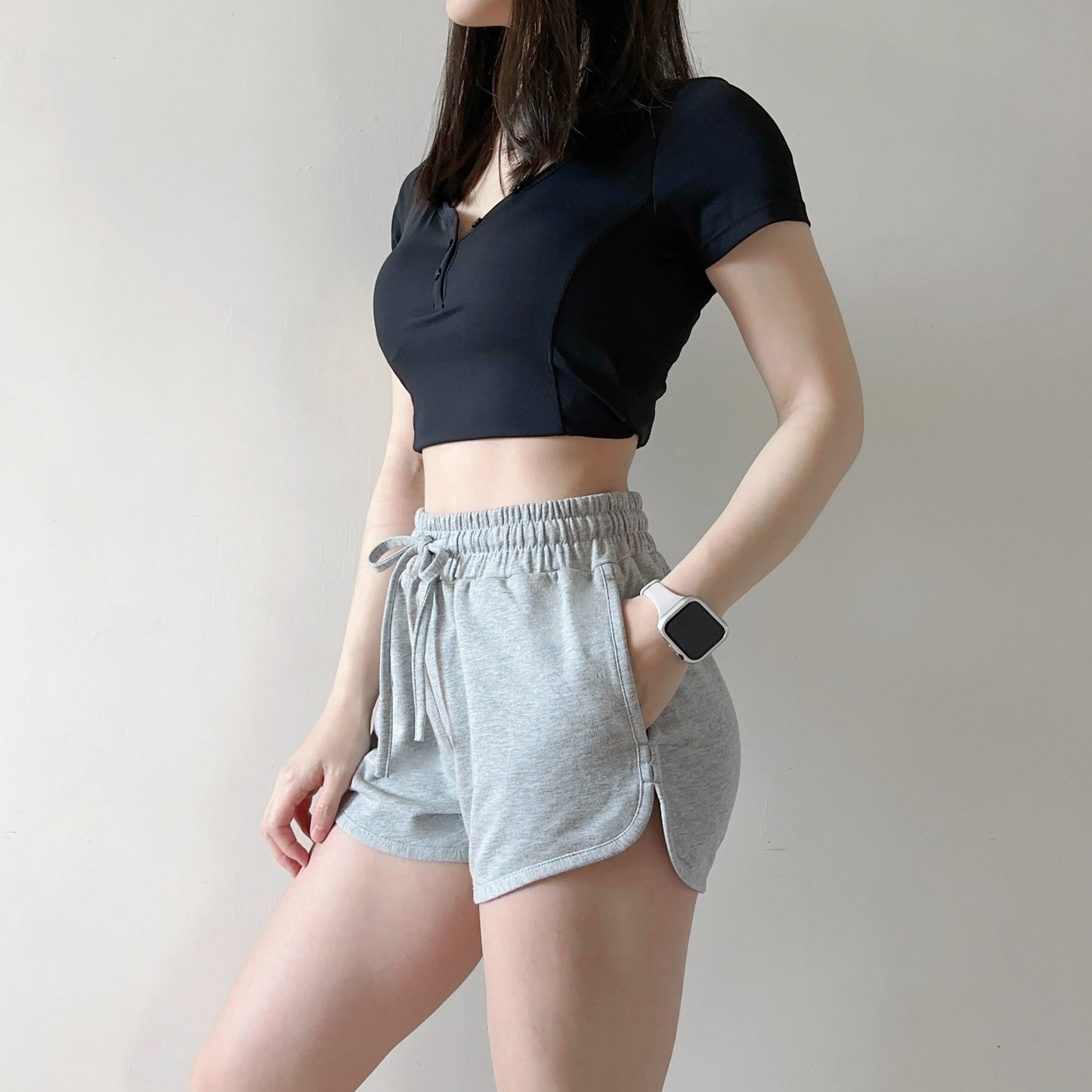 純棉開衩顯腿長短褲（5色）