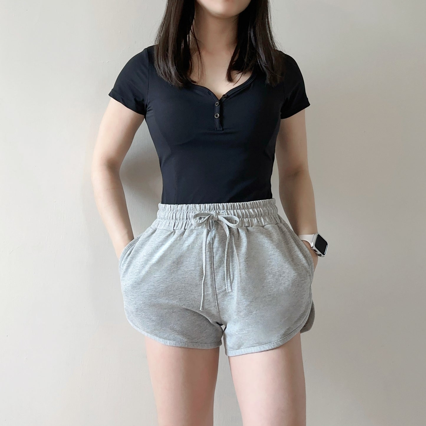 純棉開衩顯腿長短褲（5色）