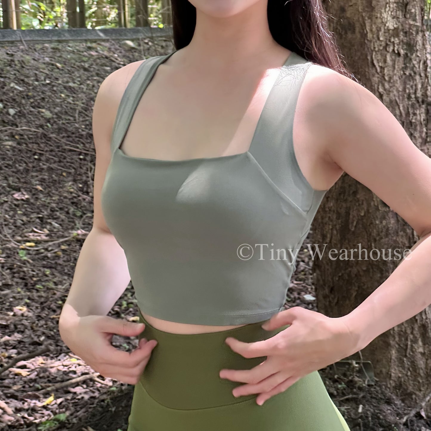 帶胸墊粗肩帶運動背心 Bra Top（4色）