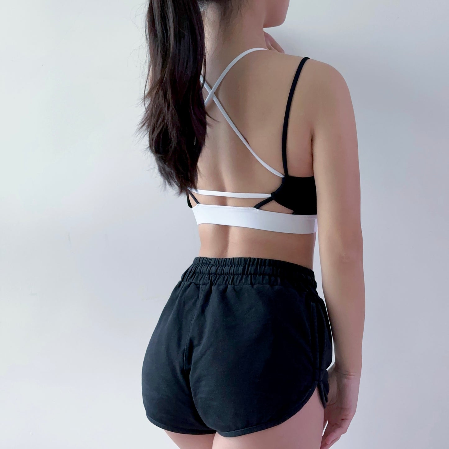 假兩件撞色拼接運動內衣