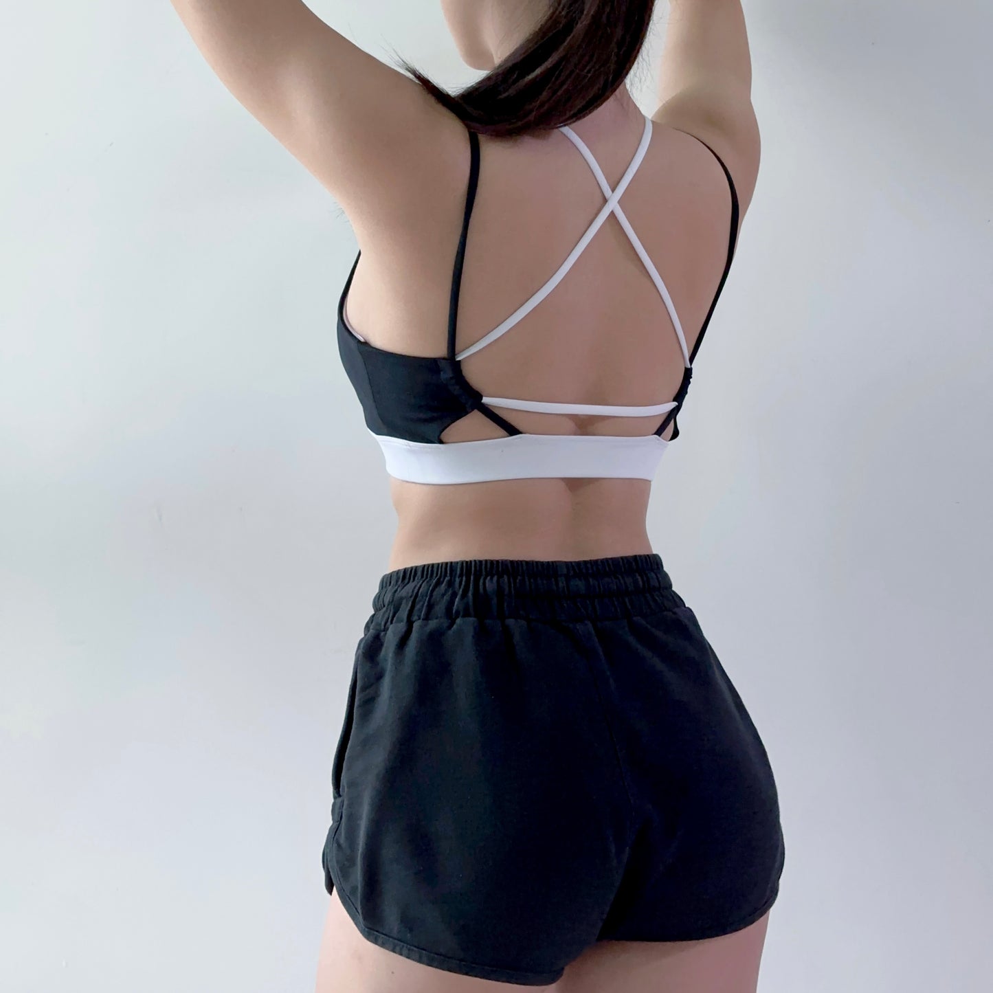 假兩件撞色拼接運動內衣