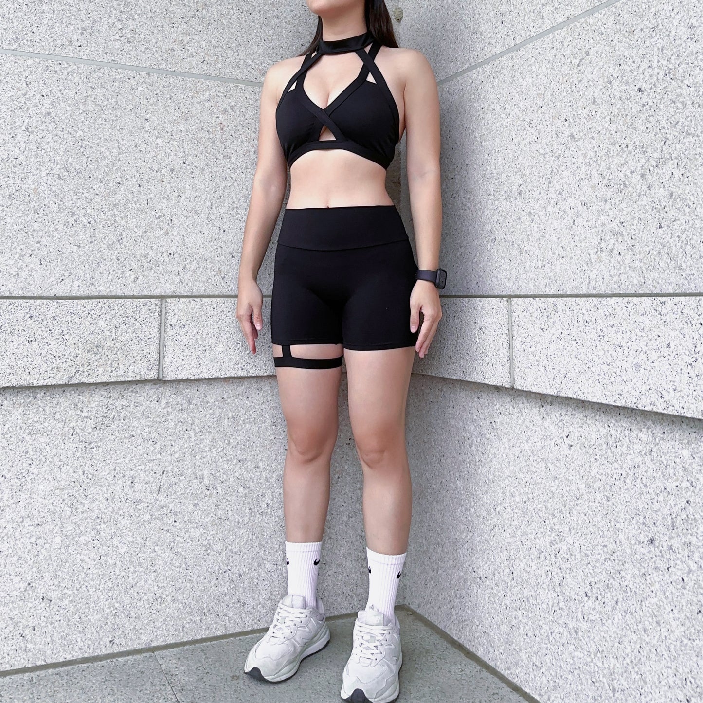 腿環後口袋工裝三分運動短褲（3色）