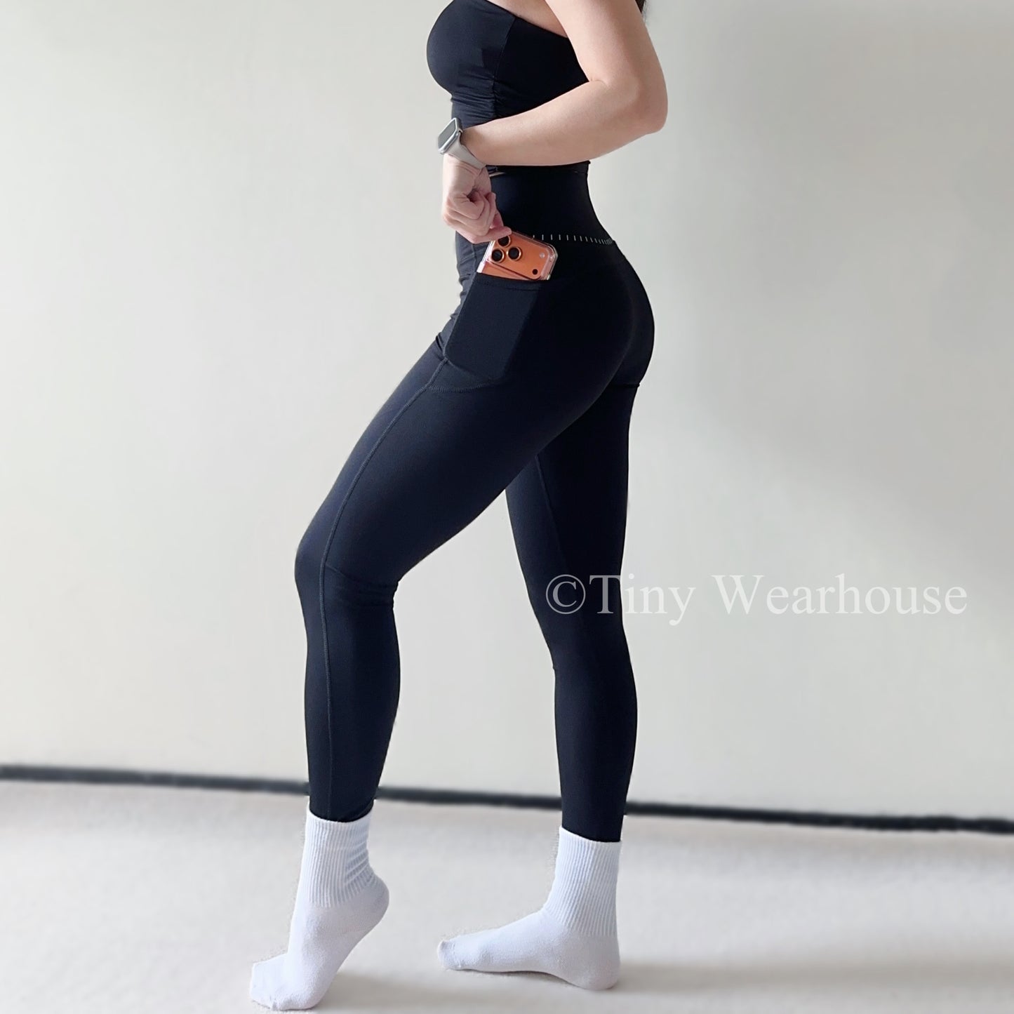 自帶內褲側口袋運動長褲（4色）