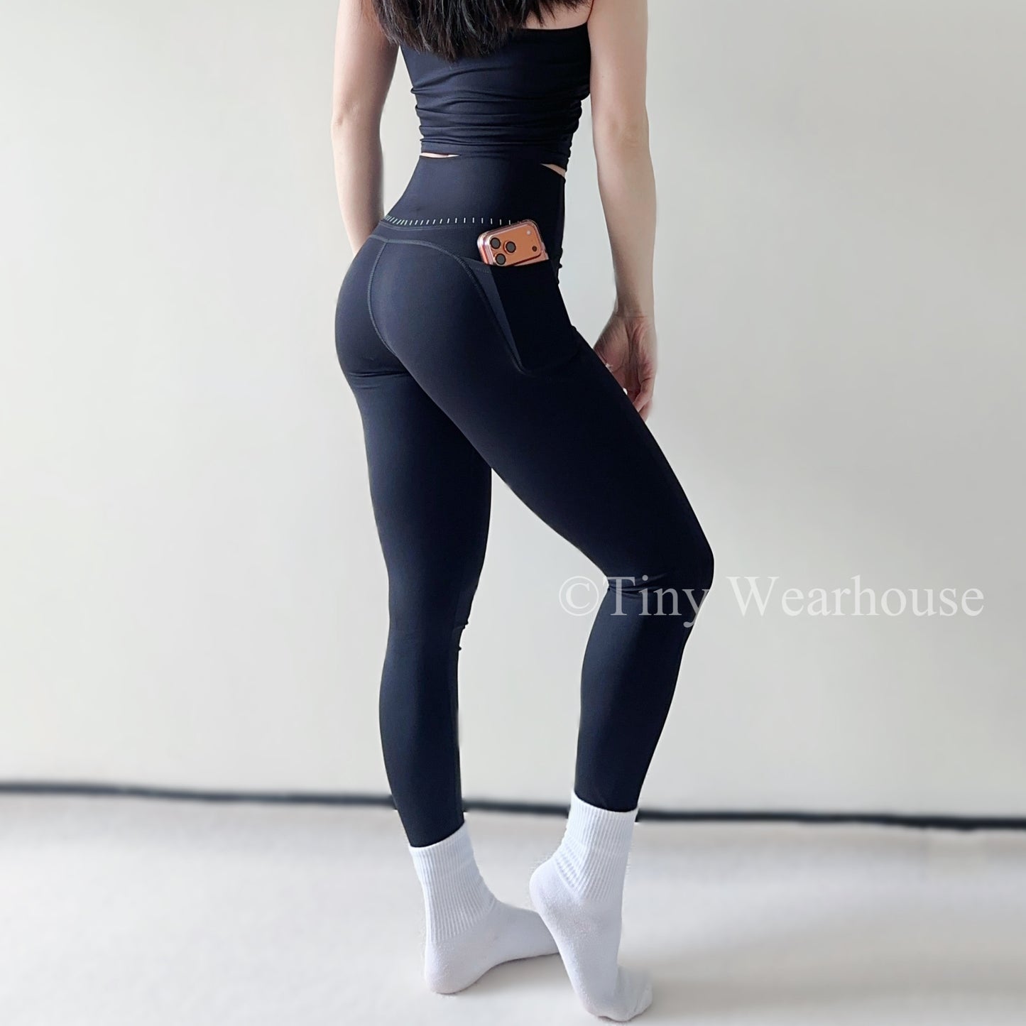 自帶內褲側口袋運動長褲（4色）