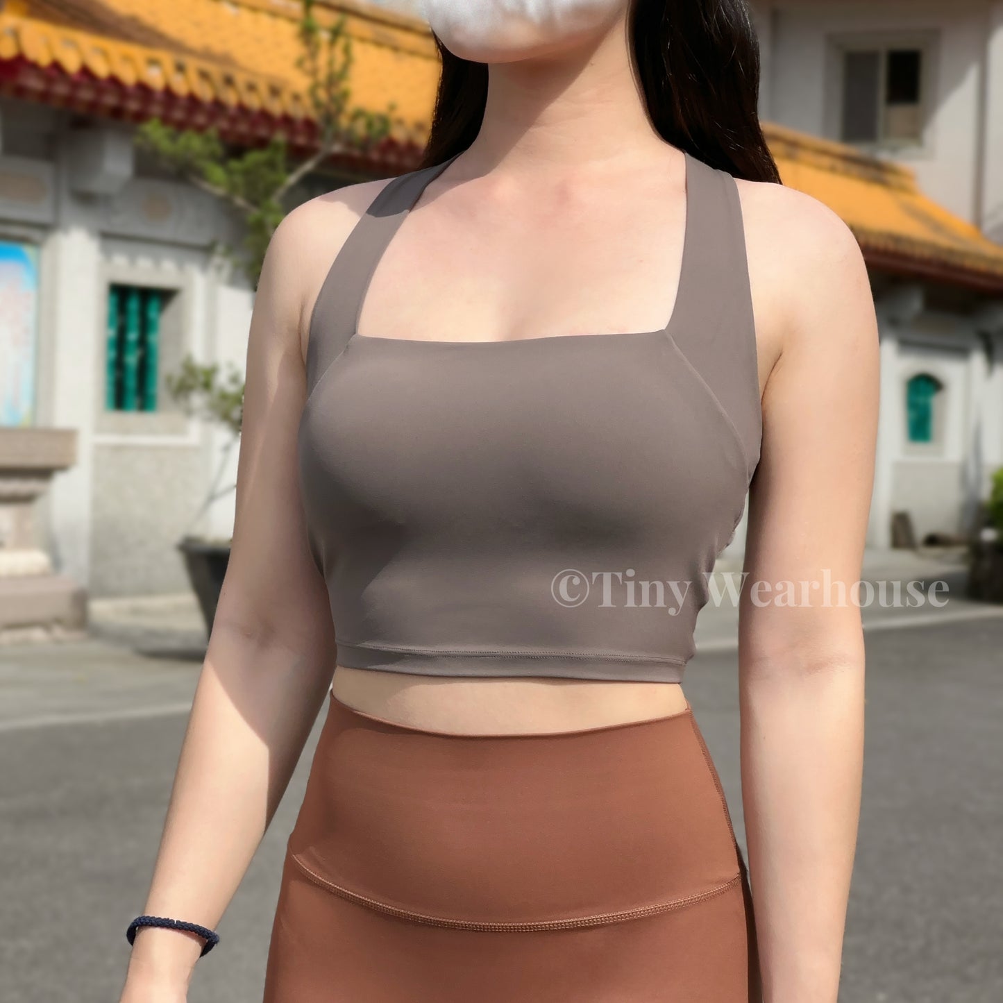 帶胸墊粗肩帶運動背心 Bra Top（4色）