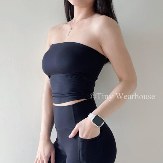 帶胸墊防滑平口Bra Top（3色）