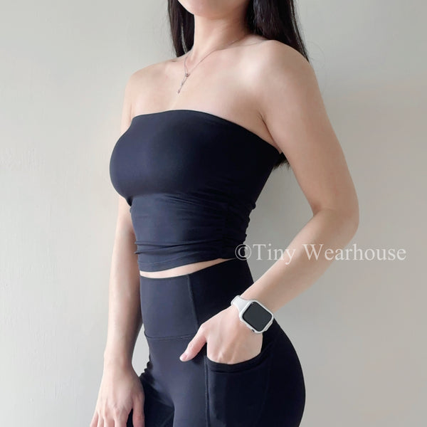 帶胸墊防滑平口Bra Top（3色）